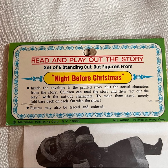 NEW Old Stock Night Before Christmas Vintage Standing CutOut Figures & Storybook - Picture 3 of 9